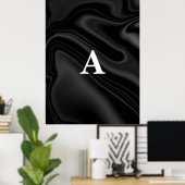 Initiaal Letter Monogram Moderne Stylist Poster (Thuiskantoor)