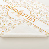 Initiaal Letter Monogram & Naam Hand getrokken Zon Sherpa Deken (3/4)