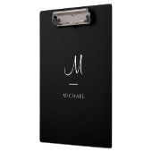 Initiaal Letter Monogram Naam Zwart Witte Sjabloon Klembord (Links)