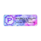 Initiaal Letter-monogram over pasta-Waterverf Etiket (Voorkant)