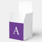 Initiaal Letter-monogram Paars Bedankdoosjes (Geopend)