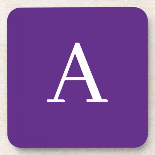 Initiaal Letter-monogram Paars Bier Onderzetter (Voorkant)