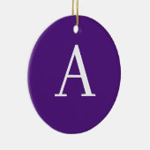 Initiaal Letter-monogram Paars en blauw Keramisch Ornament (Rechts)