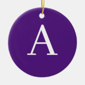 Initiaal Letter-monogram Paars en blauw Keramisch Ornament (Voorkant)
