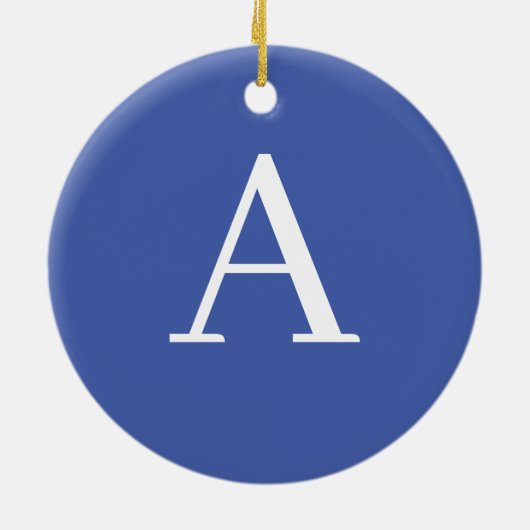 Initiaal Letter-monogram Paars en blauw Keramisch Ornament (Achterkant)