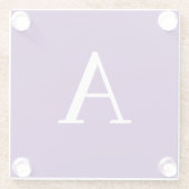 Initiaal Letter-monogram Paars Glazen Onderzetter (Achterkant)
