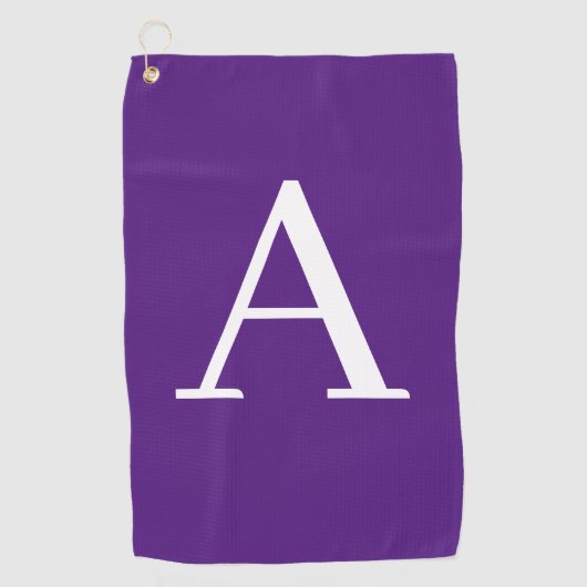 Initiaal Letter-monogram Paars Golfhanddoek (Voorkant)