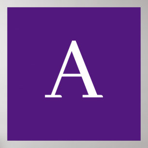 Initiaal Letter-monogram Paars Poster