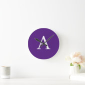 Initiaal Letter-monogram Paars Ronde Klok (Huis)