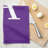 Initiaal Letter-monogram Paars Theedoek (Quarter Fold)