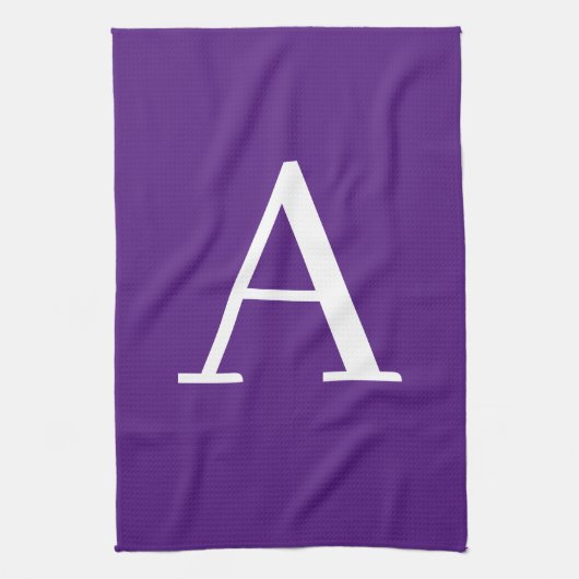 Initiaal Letter-monogram Paars Theedoek (Verticaal)