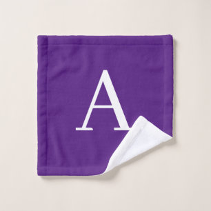 Initiaal Letter-monogram Paars Washandje