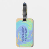 Initiaal Letter Monogram Pastel Swirl Aangepaste n Bagagelabel (Achterkant verticaal)