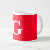 Initiaal Letter Monogram Rood Wit Vlak Eenvoudig Grote Koffiekop (Voorkant rechts)