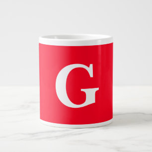Initiaal Letter Monogram Rood Wit Vlak Eenvoudig Grote Koffiekop