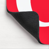 Initiaal Letter Monogram Rood Wit Vlak Eenvoudig Muismat (Hoek)