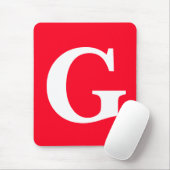 Initiaal Letter Monogram Rood Wit Vlak Eenvoudig Muismat (Met muis)