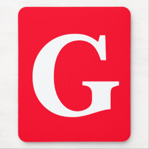 Initiaal Letter Monogram Rood Wit Vlak Eenvoudig Muismat