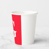 Initiaal Letter Monogram Rood Wit Vlak Eenvoudig Papieren Bekers (Links)