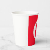 Initiaal Letter Monogram Rood Wit Vlak Eenvoudig Papieren Bekers (Rechts)