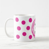 Initiaal Letter Monogram Roze Polka stippen Koffiemok (Links)