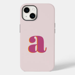 Initiaal Letter Monogram Simple Modern Roze Case-Mate iPhone 14 Hoesje
