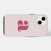 Initiaal Letter Monogram Simple Modern Roze iPhone Hoesje (Achterkant horizontaal)