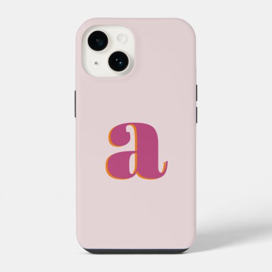 Initiaal Letter Monogram Simple Modern Roze iPhone Hoesje (Achterkant)