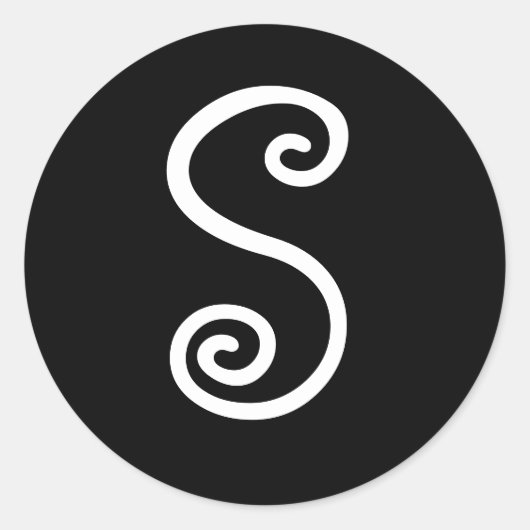 INITIAAL LETTER MONOGRAM STICKER S (Voorkant)