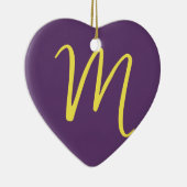 Initiaal Letter Monogram Stijlvol Indigo Geel Keramisch Ornament (Rechts)