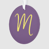 Initiaal Letter Monogram Stijlvol Indigo Geel Ornament (voorkant)