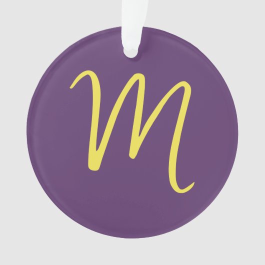 Initiaal Letter Monogram Stijlvol Indigo Geel Ornament (voorkant)