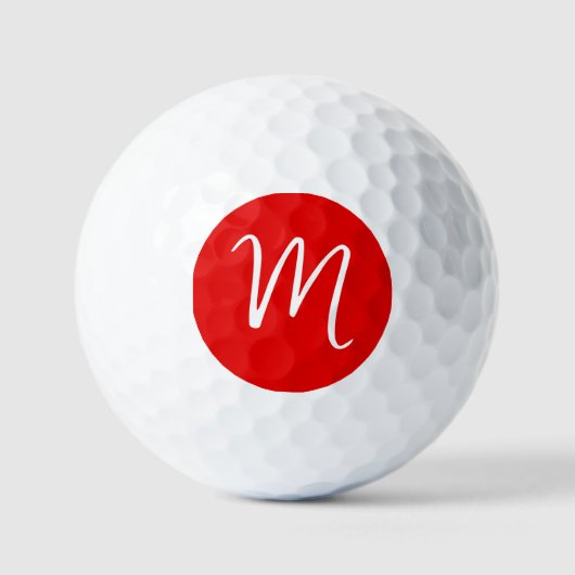 Initiaal Letter Monogram stijlvol rood wit Golfballen (Voorkant)