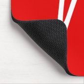 Initiaal Letter Monogram stijlvol rood wit Muismat (Hoek)