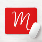 Initiaal Letter Monogram stijlvol rood wit Muismat (Met muis)