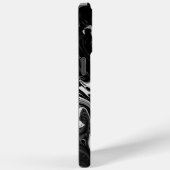 Initiaal Letter Monogram Zwart Wit Inktmarmer Case-Mate iPhone Case (Achterkant / Rechts)