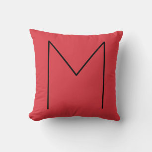 Initiaal Letter Monogramed Modern Minimalist Red Kussen