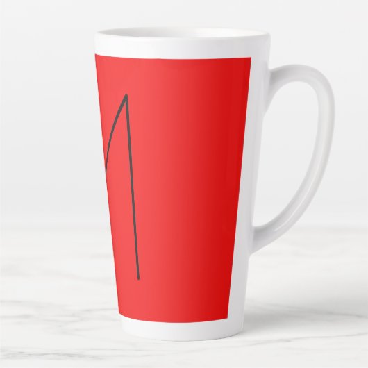 Initiaal Letter Monogramed Modern Minimalist Red Latte Mok (Rechts)