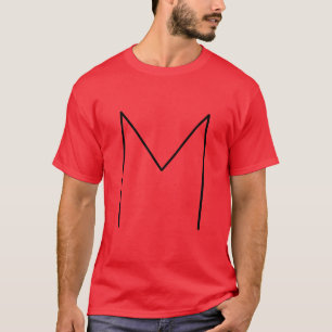 Initiaal Letter Monogramed Modern Minimalist Red T-shirt
