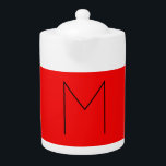 Initiaal Letter Monogramed Modern Minimalist Red Theepot<br><div class="desc">Extreem esthetisch en opmerkelijk initiaal staat op een rode achtergrond. U kunt de informatie over de sjabloon met uw eigen persoonlijke informatie met gemakkelijke en nuttige het uitgeven hulpmiddelen veranderen. Aldus,  zult u een product hebben dat volledig uniek voor u is.</div>