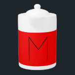 Initiaal Letter Monogramed Modern Minimalist Red Theepot<br><div class="desc">Extreem esthetisch en opmerkelijk initiaal staat op een rode achtergrond. U kunt de informatie over de sjabloon met uw eigen persoonlijke informatie met gemakkelijke en nuttige het uitgeven hulpmiddelen veranderen. Aldus,  zult u een product hebben dat volledig uniek voor u is.</div>