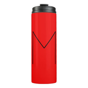 Initiaal Letter Monogramed Modern Minimalist Red Thermosbeker