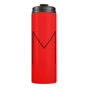 Initiaal Letter Monogramed Modern Minimalist Red Thermosbeker