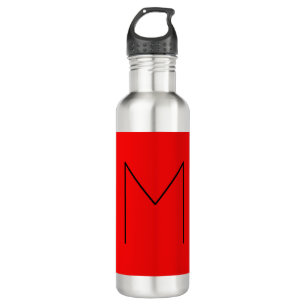 Initiaal Letter Monogramed Modern Minimalist Red Waterfles
