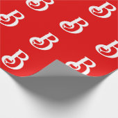 Initiaal Letter Monogramed Red White Classical Cadeaupapier (Hoek)