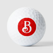 Initiaal Letter Monogramed Red White Classical Golfballen (Voorkant)