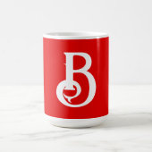 Initiaal Letter Monogramed Red White Classical Koffiemok (Center)