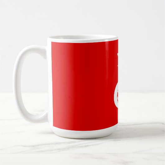Initiaal Letter Monogramed Red White Classical Koffiemok (Links)