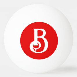 Initiaal Letter Monogramed Red White Classical Pingpongbal