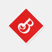 Initiaal Letter Monogramed Red White Classical Servet (Hoek)